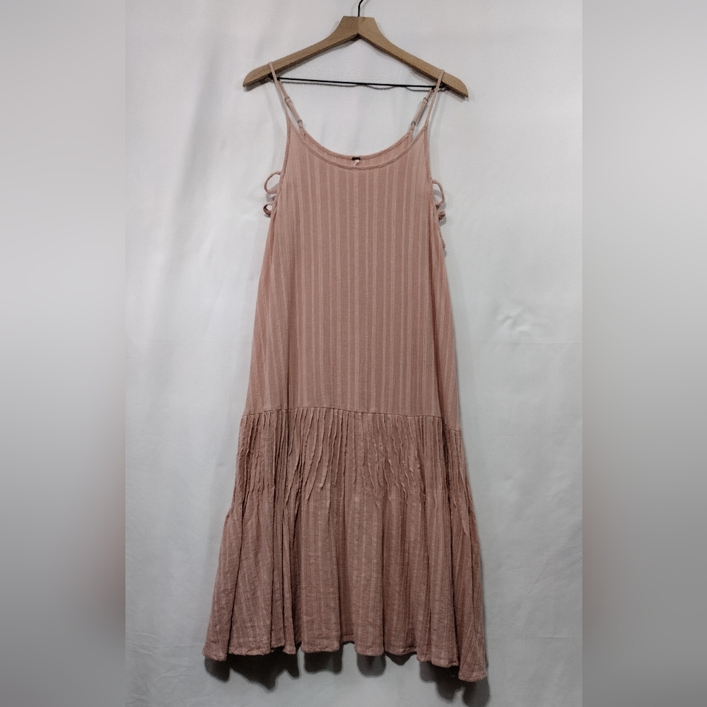 Free People Shoulder Strap Tiered Babydoll Dress Women's S Pink Barbiecore Retro